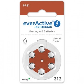 Everactive Ultrasonic 312 PR41 6BL klausos baterijos 6 vnt. Everactive Ultrasonic 312 PR41 6BL klausos baterijos 6 vnt.